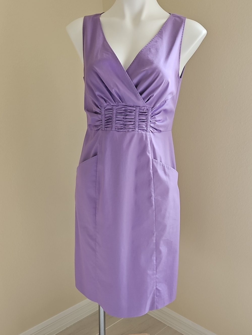 Elie Tahari Lavender Sleeveless Cotton Dress